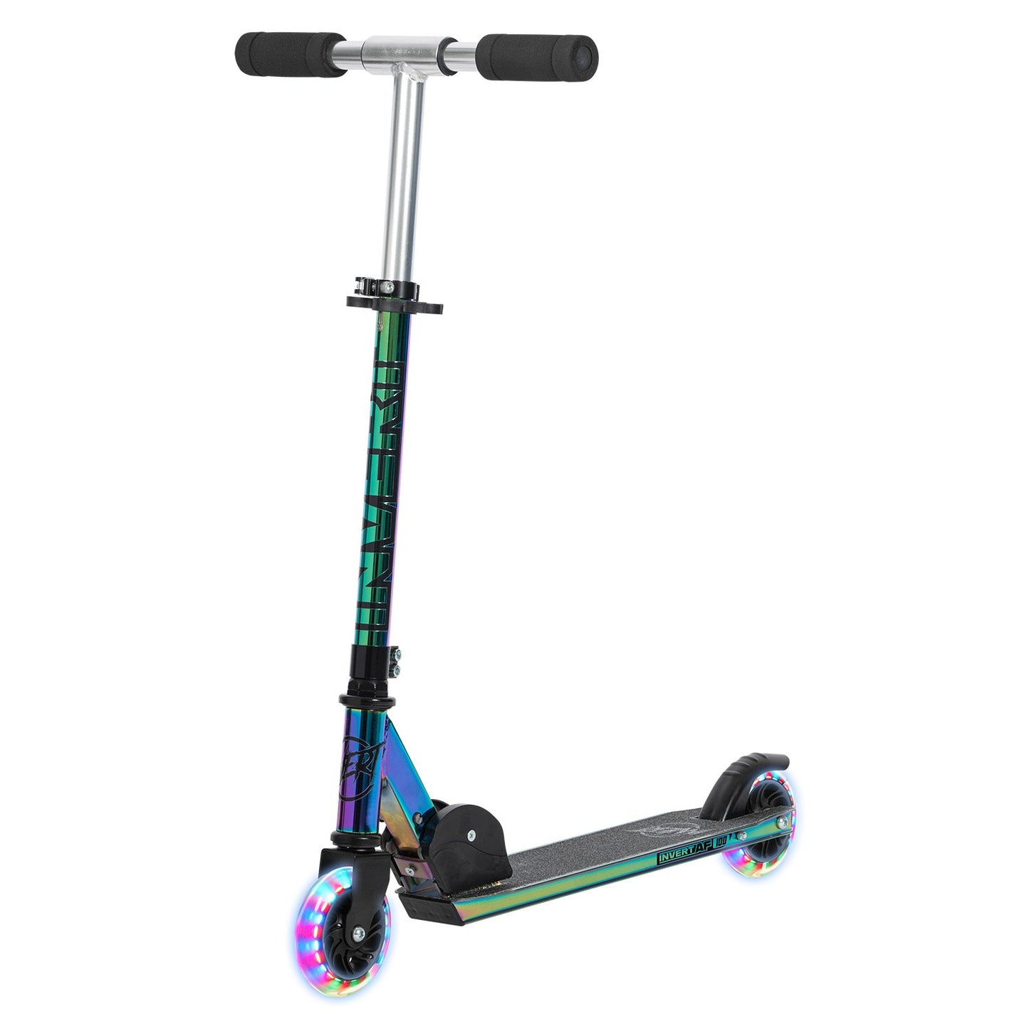 Invert AF100 Folding Inline Scooter With Light Up Wheels Neo Chrome