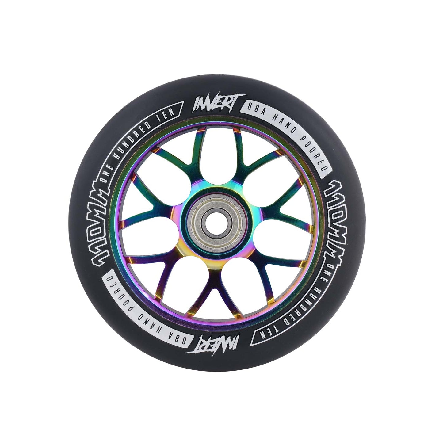 Invert CNC Alloy Core 110mm Wheel - Black/Neo Chrome