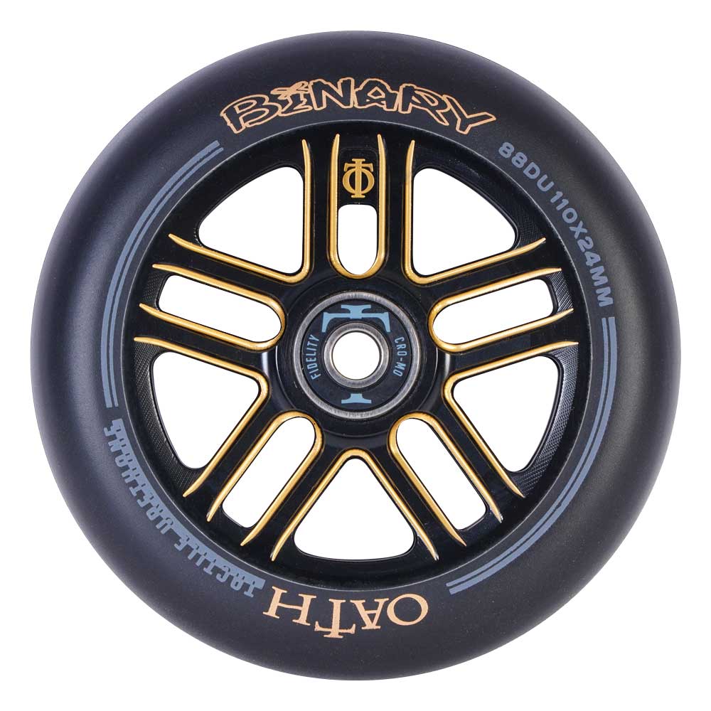 Oath Binary 110 x 24mm Wheels 2 x Ano Black/Orange