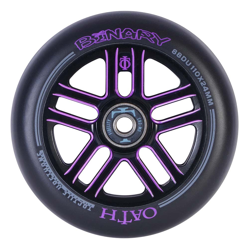 Oath Binary 110 x 24mm Wheels 2 x Ano Black/Purple