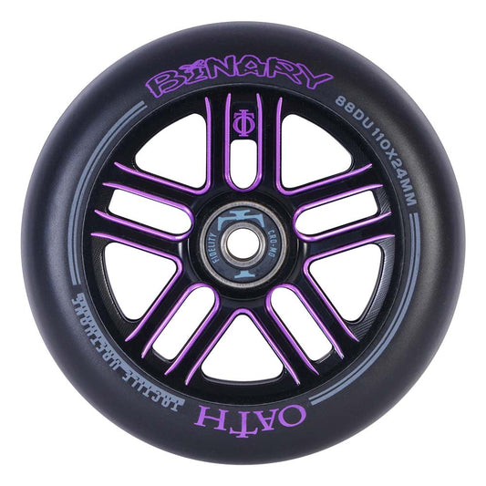 Oath Binary 110 x 24mm Wheels 2 x Ano Black/Purple