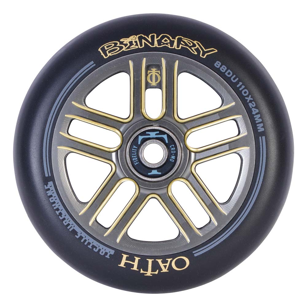 Oath Binary 110 x 24mm Wheels 2 x Ano Tit/Gold