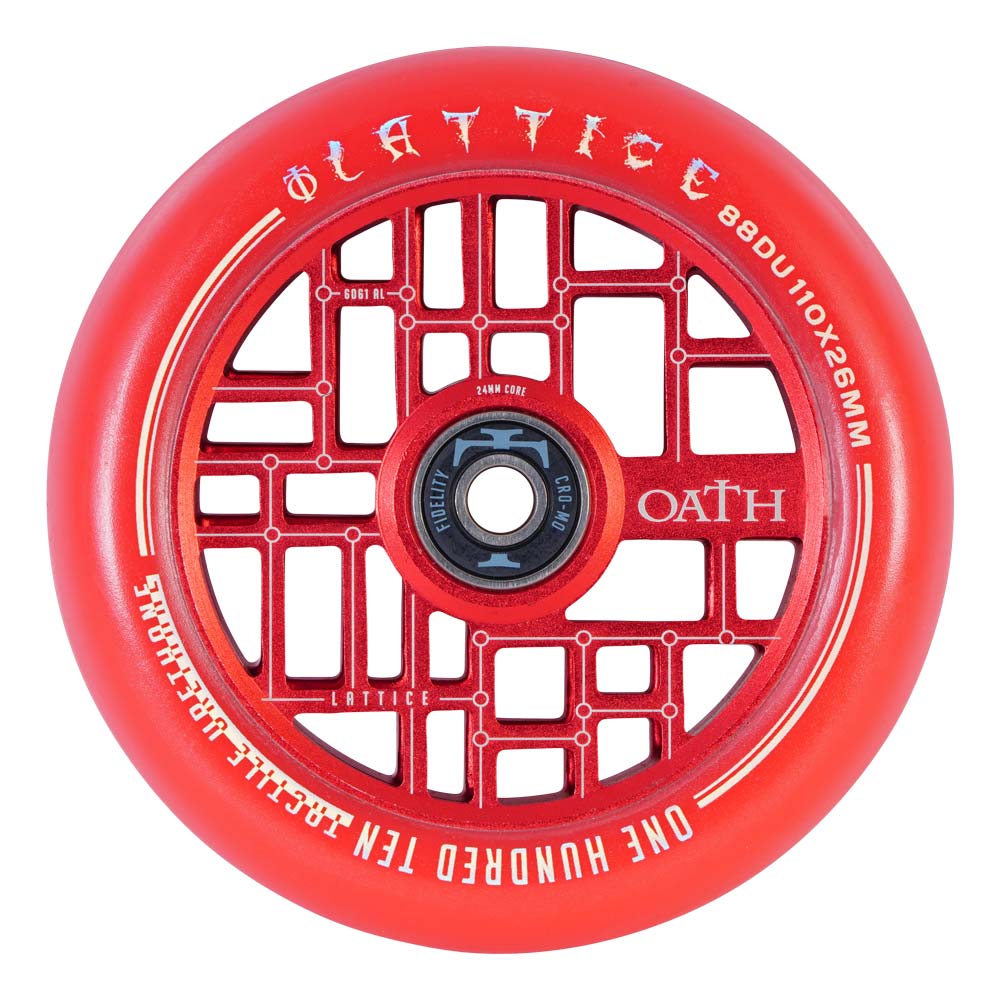 Oath Lattice 110mm Wheels Red