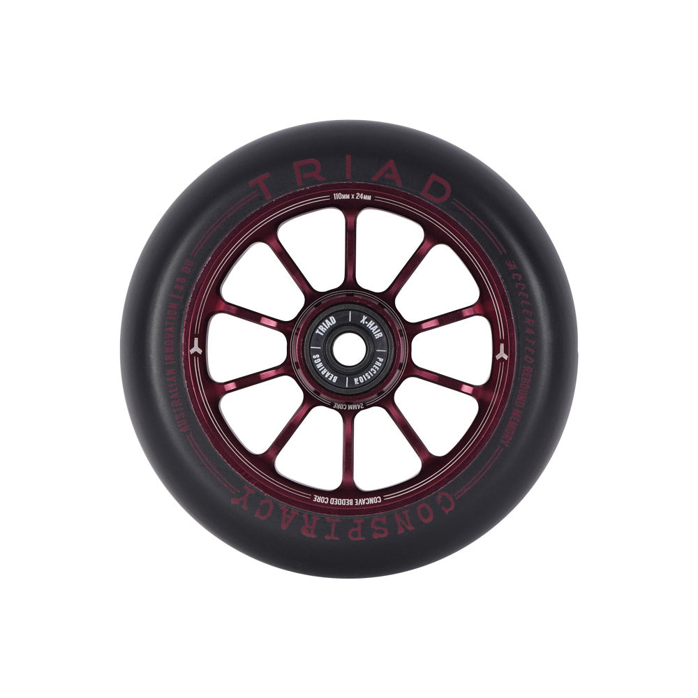 Triad Conspiracy 110 x 24mm Wheels-Ano Red/Black