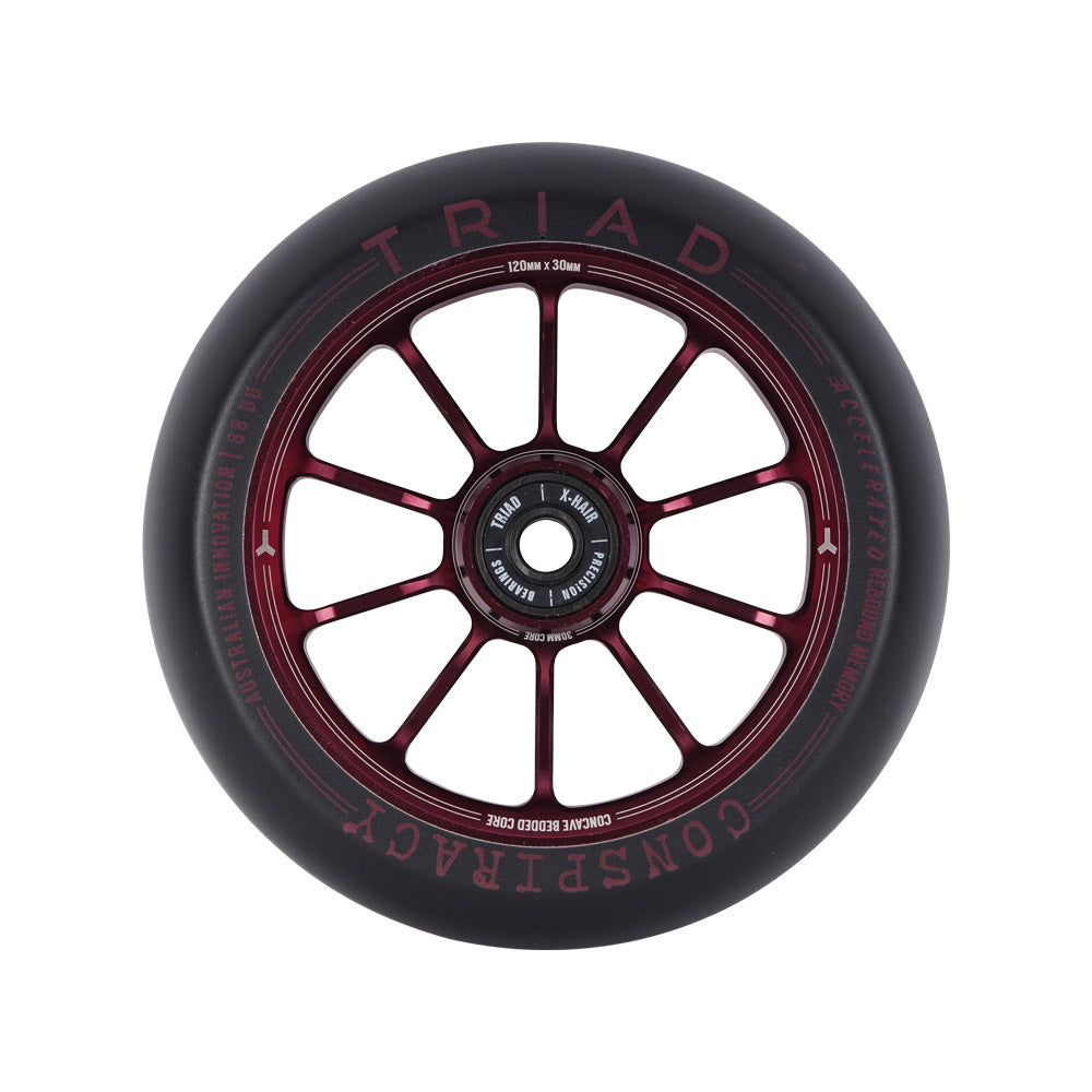 Triad Conspiracy 120 x 30mm Wheels-Ano Red/Black