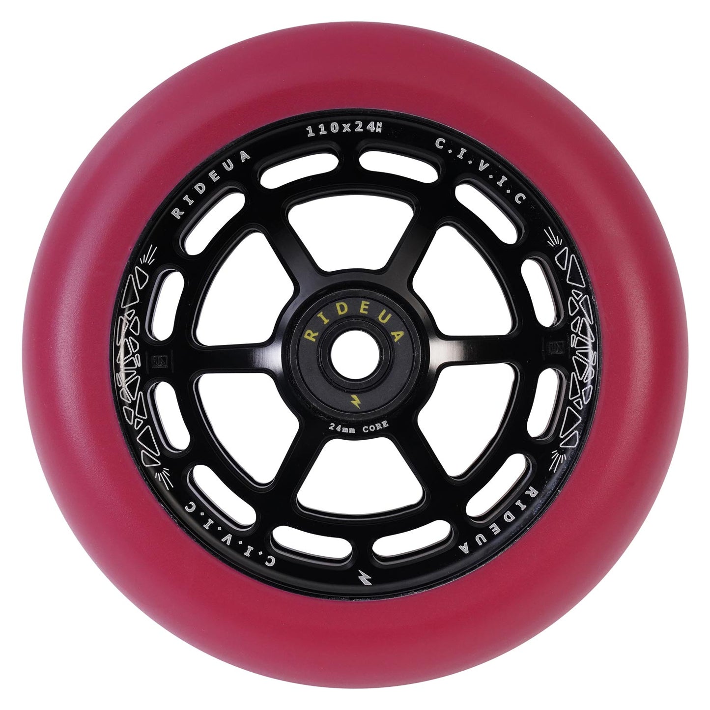 UrbanArtt Civic Wheels 110 x 24mm Black/Autumn Red