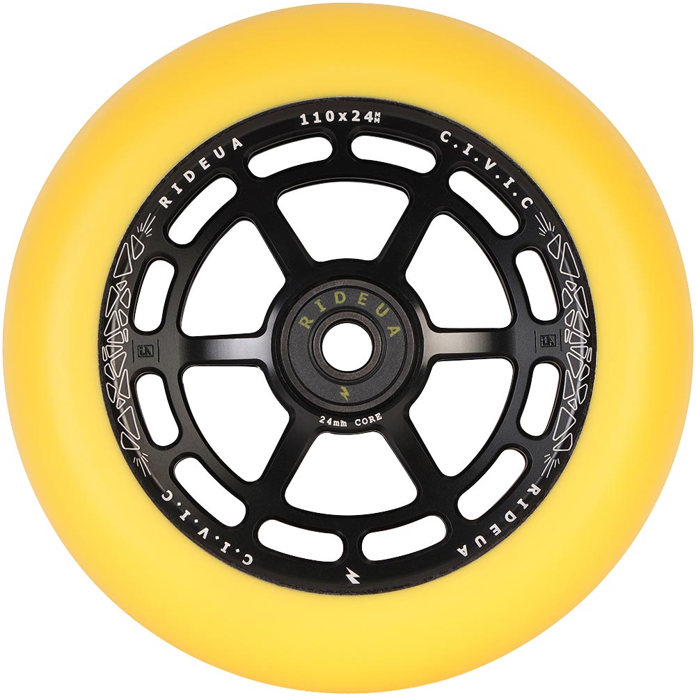 UrbanArtt Civic Wheels 110 x 24mm Black/Yellow