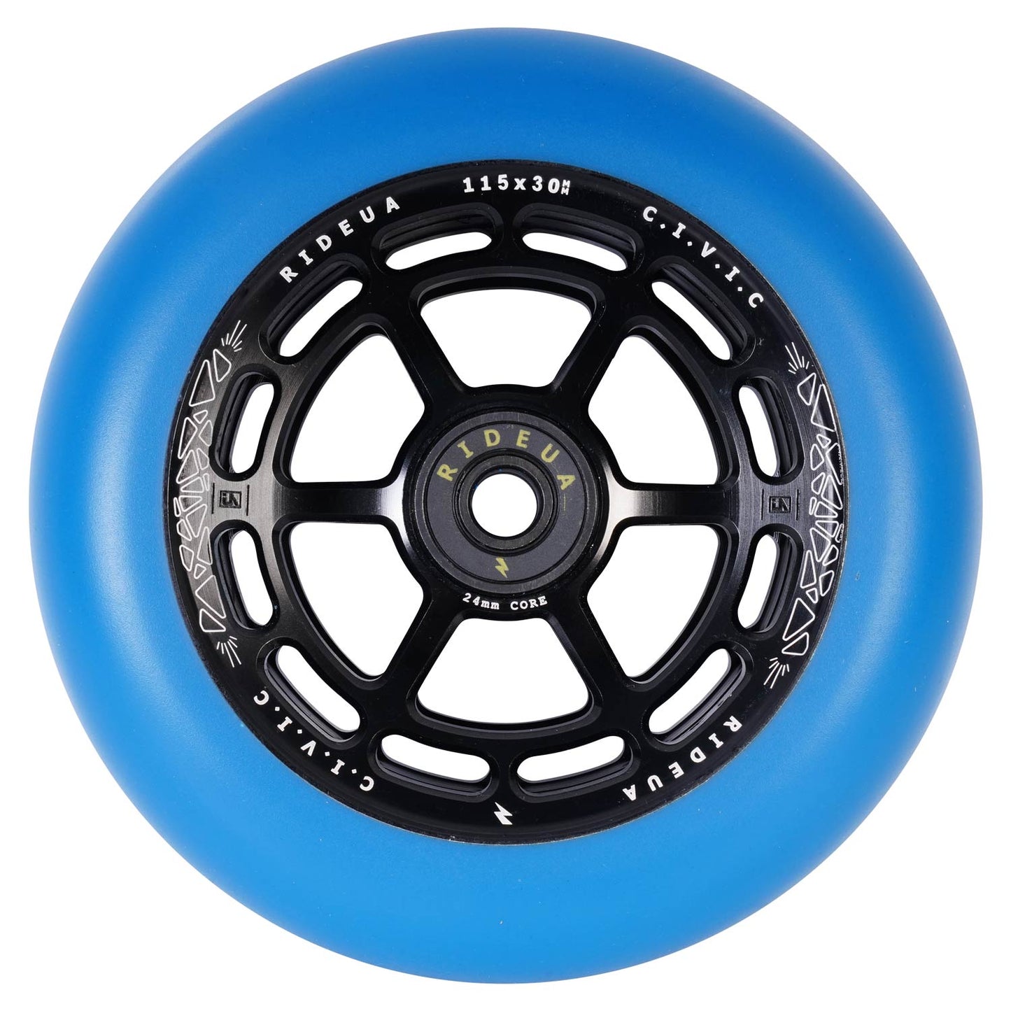 UrbanArtt Civic Wheels 115 x 30mm Black/Artic Blue