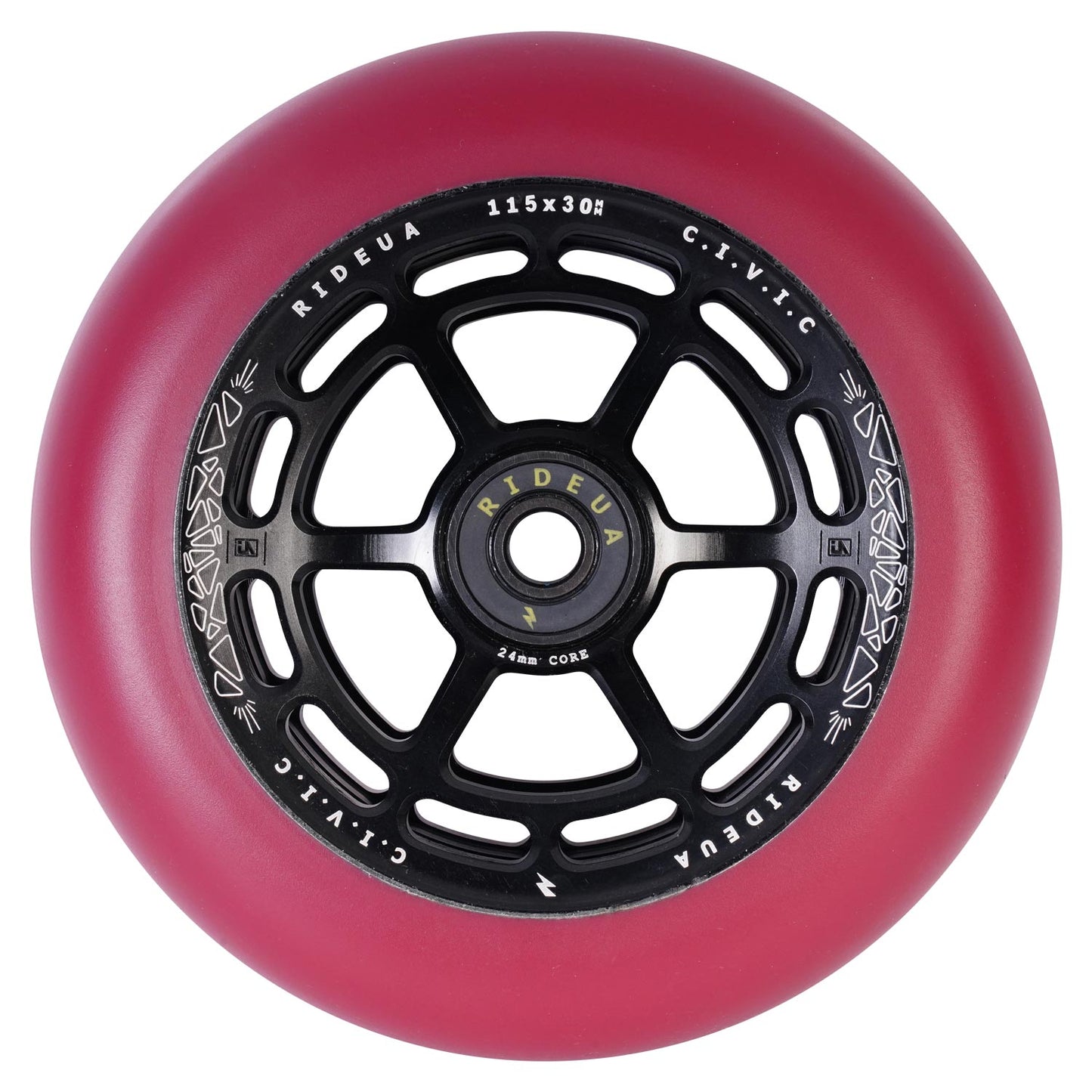 UrbanArtt Civic Wheels 115 x 30mm Black/Autumn Red