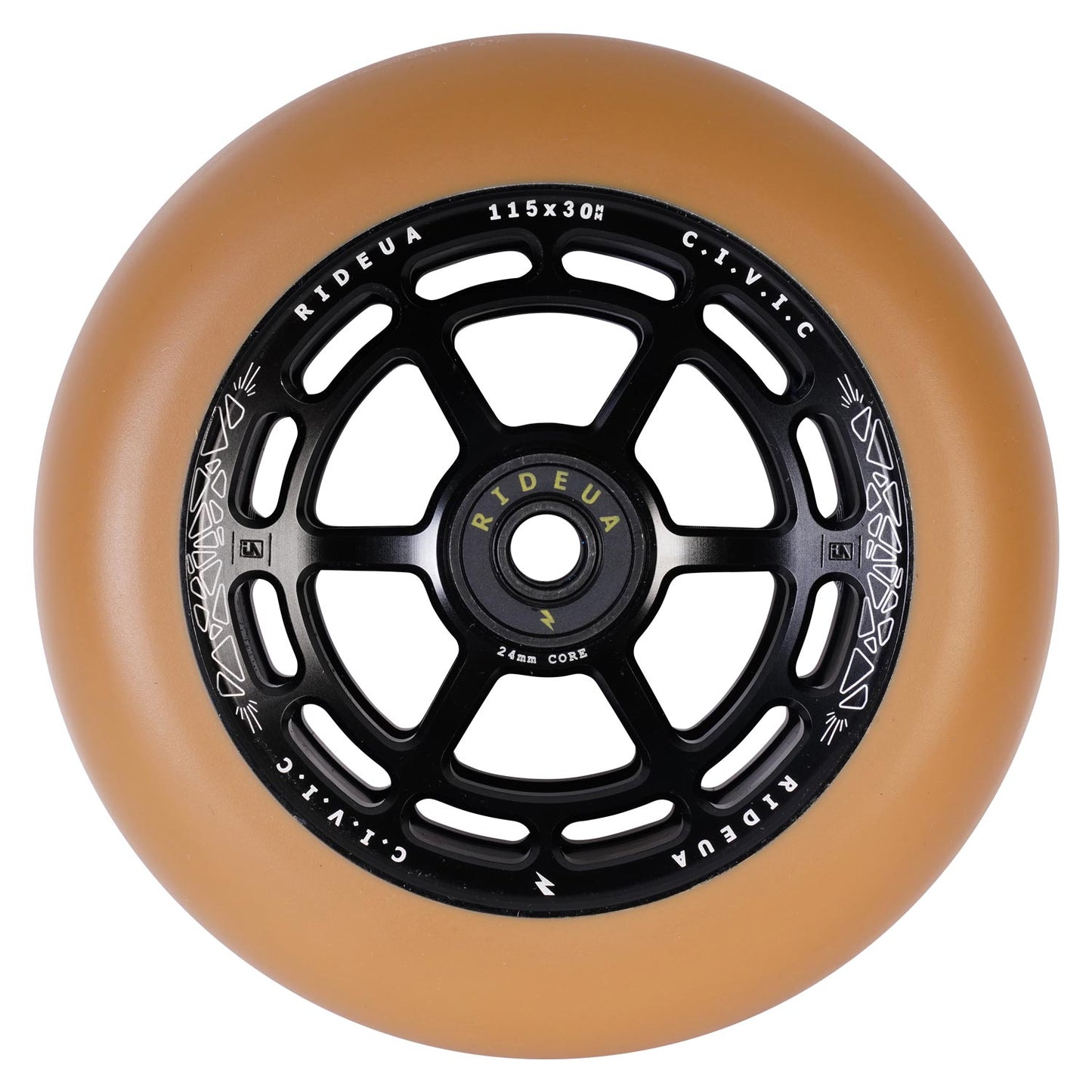 UrbanArtt Civic Wheels 115 x 30mm Black/Gum