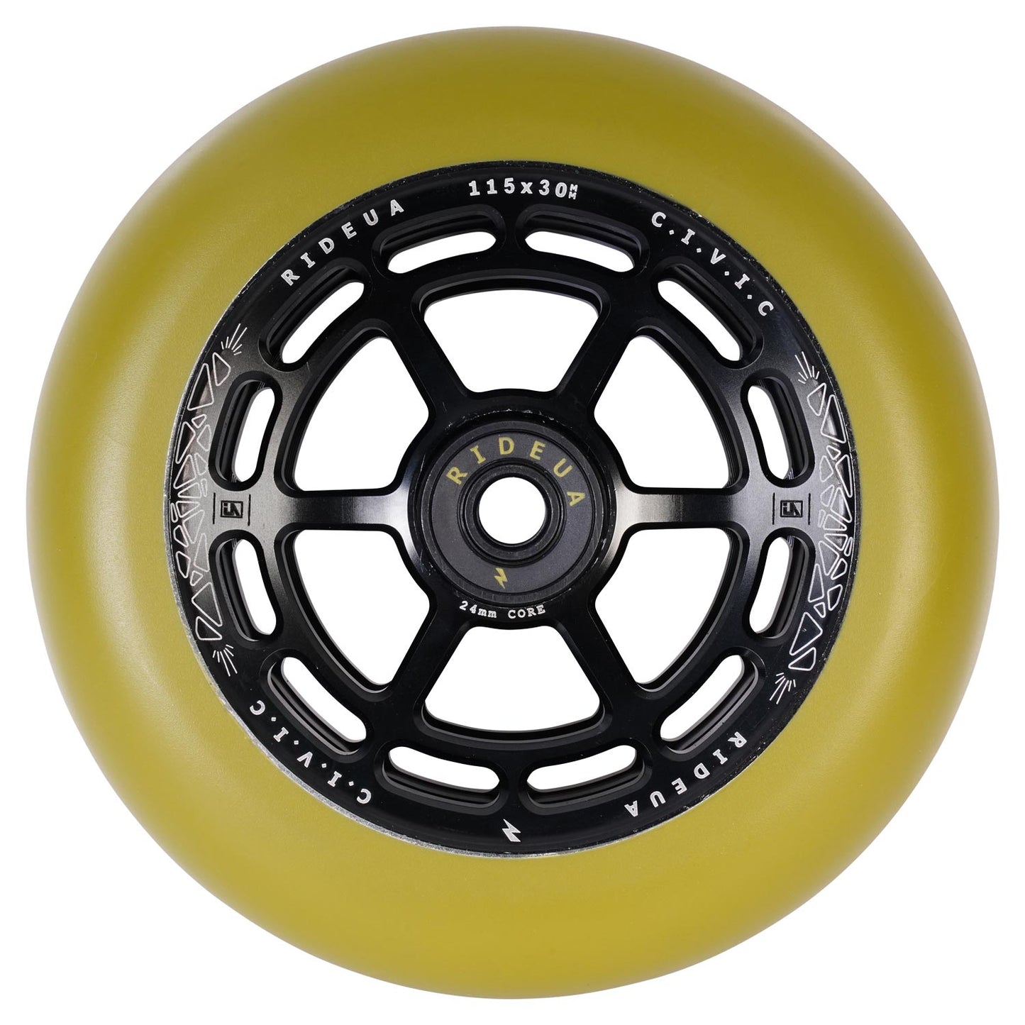 UrbanArtt Civic Wheels 115 x 30mm Black/Army Green